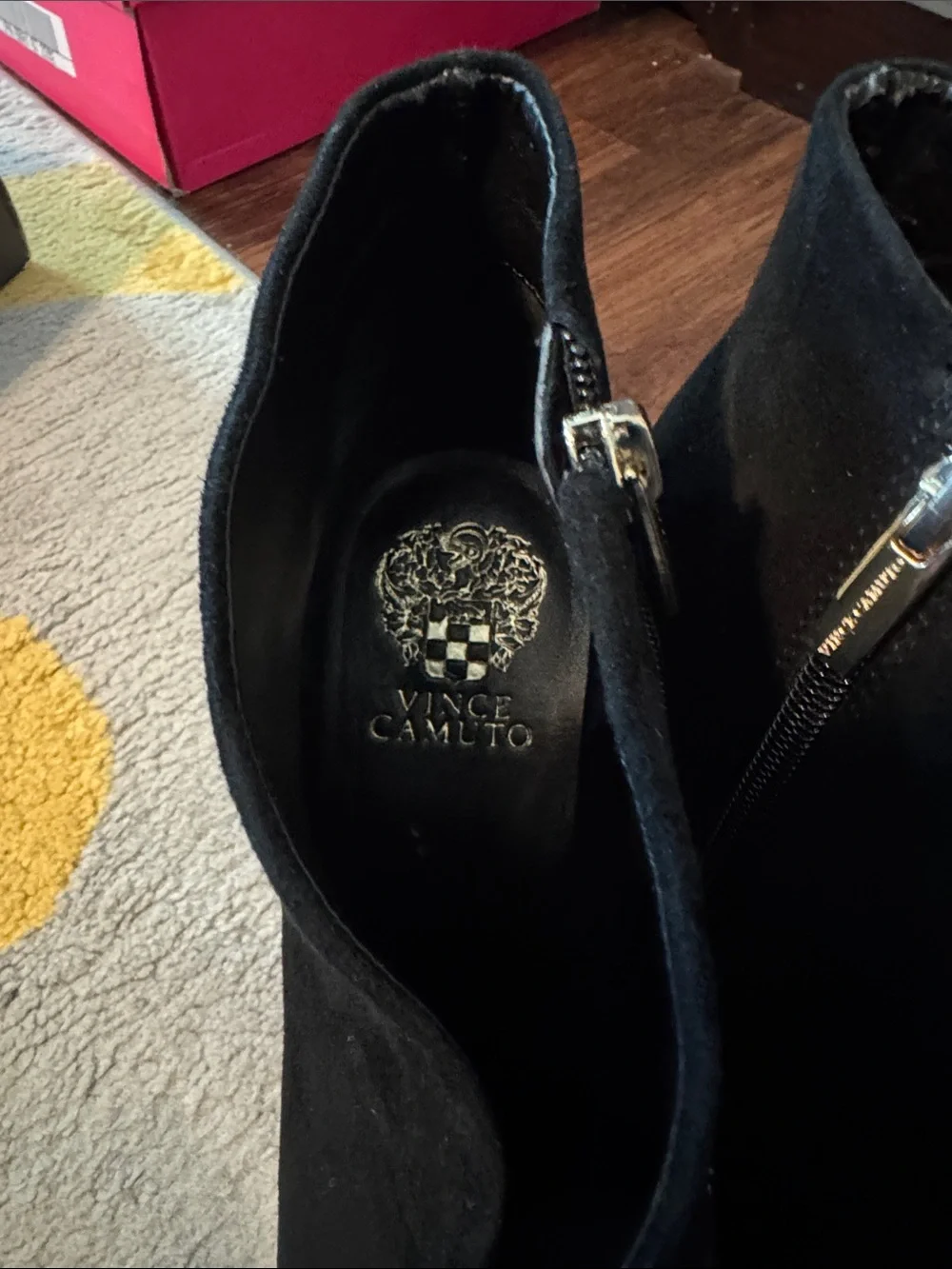 Vince Camuto Black Suede Pointed Ankle Booties